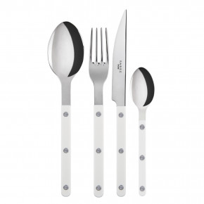 Bistrot Shiny White 4-Pc Setting (Dinner Knife, Dinner Fork, Soup Spoon, Teaspoon)
