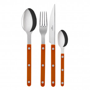 Bistrot Shiny Orange 4-Pc Setting (Dinner Knife, Dinner Fork, Soup Spoon, Teaspoon)