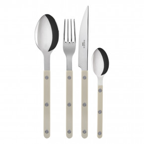 Bistrot Shiny Light Khaki 4-Pc Setting (Dinner Knife, Dinner Fork, Soup Spoon, Teaspoon)