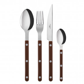 Bistrot Shiny Chocolate 4-Pc Setting (Dinner Knife, Dinner Fork, Soup Spoon, Teaspoon)