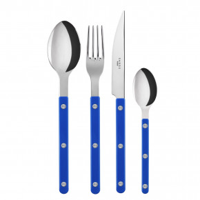 Bistrot Shiny Lapis Blue 4-Pc Setting (Dinner Knife, Dinner Fork, Soup Spoon, Teaspoon)