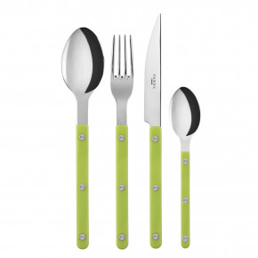 Bistrot Shiny Lime 4-Pc Setting (Dinner Knife, Dinner Fork, Soup Spoon, Teaspoon)