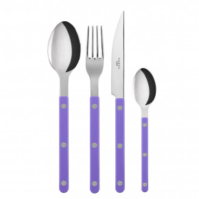 Bistrot Shiny Purple 4-Pc Setting (Dinner Knife, Dinner Fork, Soup Spoon, Teaspoon)