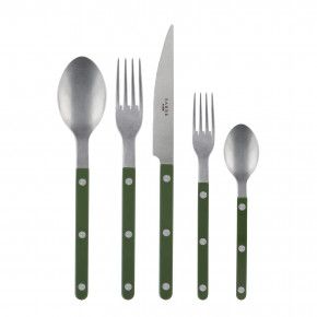 Bistrot Vintage Green 5-Pc Setting (Dinner Knife, Dinner Fork, Soup Spoon, Salad Fork, Teaspoon)