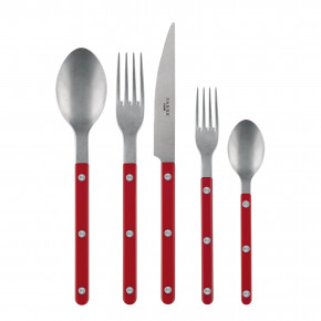 Bistrot Vintage Red 5-Pc Setting (Dinner Knife, Dinner Fork, Soup Spoon, Salad Fork, Teaspoon)
