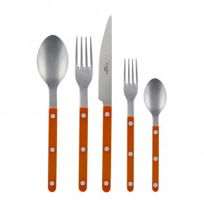 Bistrot Vintage Orange 5-Pc Setting (Dinner Knife, Dinner Fork, Soup Spoon, Salad Fork, Teaspoon)