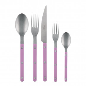 Bistrot Vintage Pink 5-Pc Setting (Dinner Knife, Dinner Fork, Soup Spoon, Salad Fork, Teaspoon)