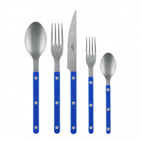 Bistrot Vintage Lapis Blue 5-Pc Setting (Dinner Knife, Dinner Fork, Soup Spoon, Salad Fork, Teaspoon)