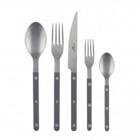 Bistrot Vintage Dark Grey 5-Pc Setting (Dinner Knife, Dinner Fork, Soup Spoon, Salad Fork, Teaspoon)