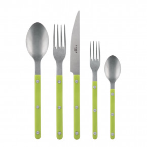 Bistrot Vintage Lime 5-Pc Setting (Dinner Knife, Dinner Fork, Soup Spoon, Salad Fork, Teaspoon)