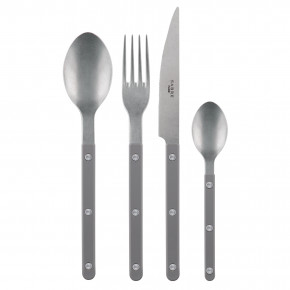 Bistrot Vintage Grey 4-Pc Setting (Dinner Knife, Dinner Fork, Soup Spoon, Teaspoon)