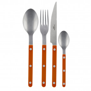 Bistrot Vintage Orange 4-Pc Setting (Dinner Knife, Dinner Fork, Soup Spoon, Teaspoon)