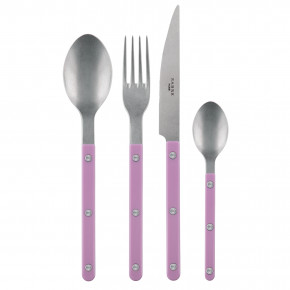 Bistrot Vintage Pink 4-Pc Setting (Dinner Knife, Dinner Fork, Soup Spoon, Teaspoon)
