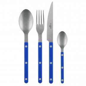 Bistrot Vintage Lapis Blue 4-Pc Setting (Dinner Knife, Dinner Fork, Soup Spoon, Teaspoon)
