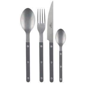 Bistrot Vintage Dark Grey 4-Pc Setting (Dinner Knife, Dinner Fork, Soup Spoon, Teaspoon)