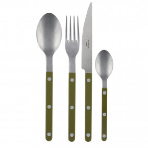 Bistrot Vintage Green Fern 4-Pc Setting (Dinner Knife, Dinner Fork, Soup Spoon, Teaspoon)
