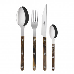 Bistrot Brillant Faux Buffalo 4-Pc Setting (Dinner Knife, Dinner Fork, Soup Spoon, Teaspoon)