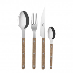 Bistrot Shiny Teak 4-Pc Setting (Dinner Knife, Dinner Fork, Soup Spoon, Teaspoon)