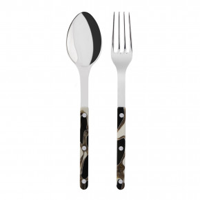 Bistrot Shiny Dune Black 2-Pc Serving Set 10.25" (Fork, Spoon)