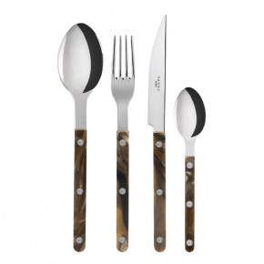 Bistrot Brillant Faux Buffalo 4-Pc Setting (Dinner Knife, Dinner Fork, Soup Spoon, Teaspoon)