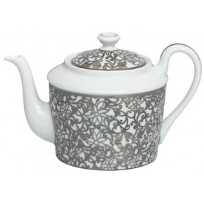 Salamanque Platinum White Tea Pot Round 3.8 in.