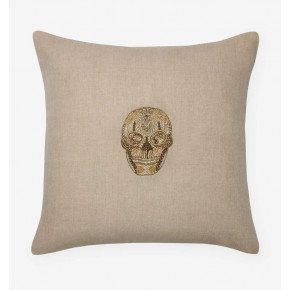 Skull Decorative Pillow 18x18 Gold