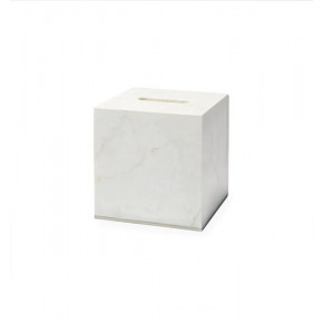 Pietra Marble Tissue Holder 6x6x6 White/Silver