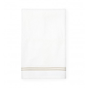 Aura White/Almond Double Woven Stripe Bath Towels