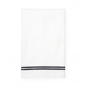 Aura White/Black Double Woven Stripe Bath Towels