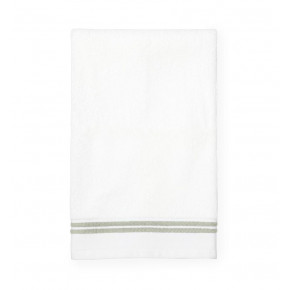 Aura White/Celadon Double Woven Stripe Bath Towels
