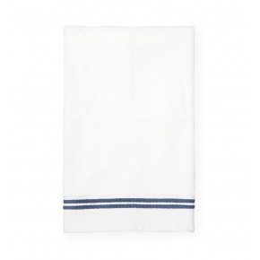 Aura White/Navy Double Woven Stripe Bath Towels