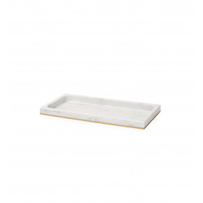 Pietra Marble Storage Tray 12x6x1 White/Gold