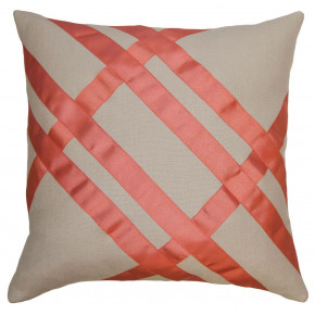 Diego Coral Ribbon 20x20 in Square Pillow