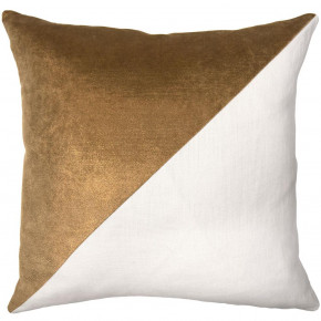 Lux Bronze and Slubby Linen Bone Pillow