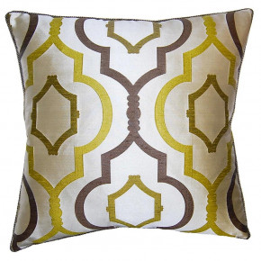 Verde Lime and Tan Ornate Pillow