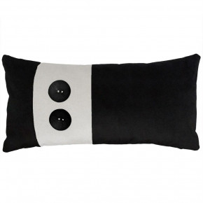 Two Button Black White Pillow