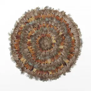 Pheasant Park Set of 6 Round Decorative Mats - Pheasant Feathers