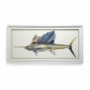 Swordfish Paper Collage Wall Art Paper/PS/Glass