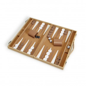 Terra Cane Backgammon Set Game Includes: Board, Two Sets of 15 Checkers, Two Pairs of Dice, Doubling Cube, Two Dice Cups Faux Leather/Natural Wood Pulp/Polyester/Plastic