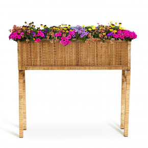 Elevated Rattan Table Planter Fir Wood/Plywood/Rattan