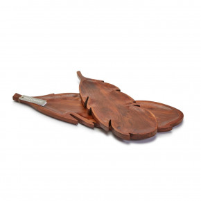 Feather Set of 2 Hand-Crafted Charcuterie Serving Boards Includes 2 Sizes Mango Wood