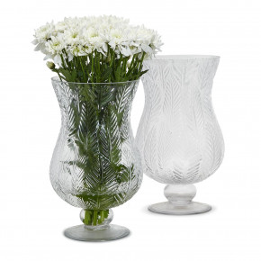 Set of 2 Fern Large Vase / Candleholder Glass