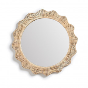 Wicker Weave Scalloped Hand-Crafted Wall Mirror