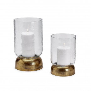 Hurricane with Brass Base, Set of 2