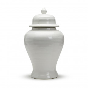 19" White Temple Jar Ceramic