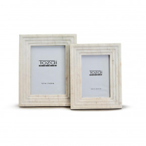 White Marble Photo Frames, Set of 2