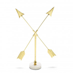 Gold Finish Arrows Sculpture on Marble Base Recycled Aluminum/Marble
