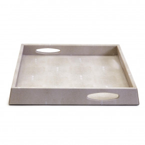 Pearl White Stingray Decorative Rectangle Tray Stainless steel/Vegan Leather