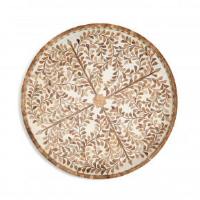 Jaipur Palace Natural Inlaid Decorative Round Serving Tray MDF/Mango Wood/Resin