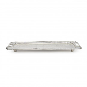 Normandie Decorative Rectangular Silver Tray Recycled Aluminum